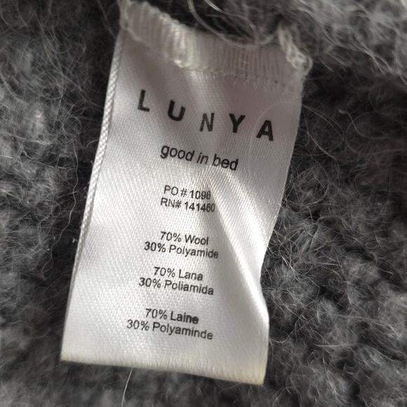 Lunya Chunky Wool Knit Cardigan Long Sweater Belted Robe Cozy XS/S - Picture 10 of 11